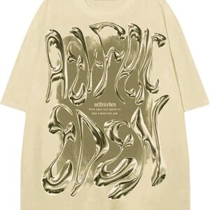 Aelfric Eden Beige Y2K Metallic Tee